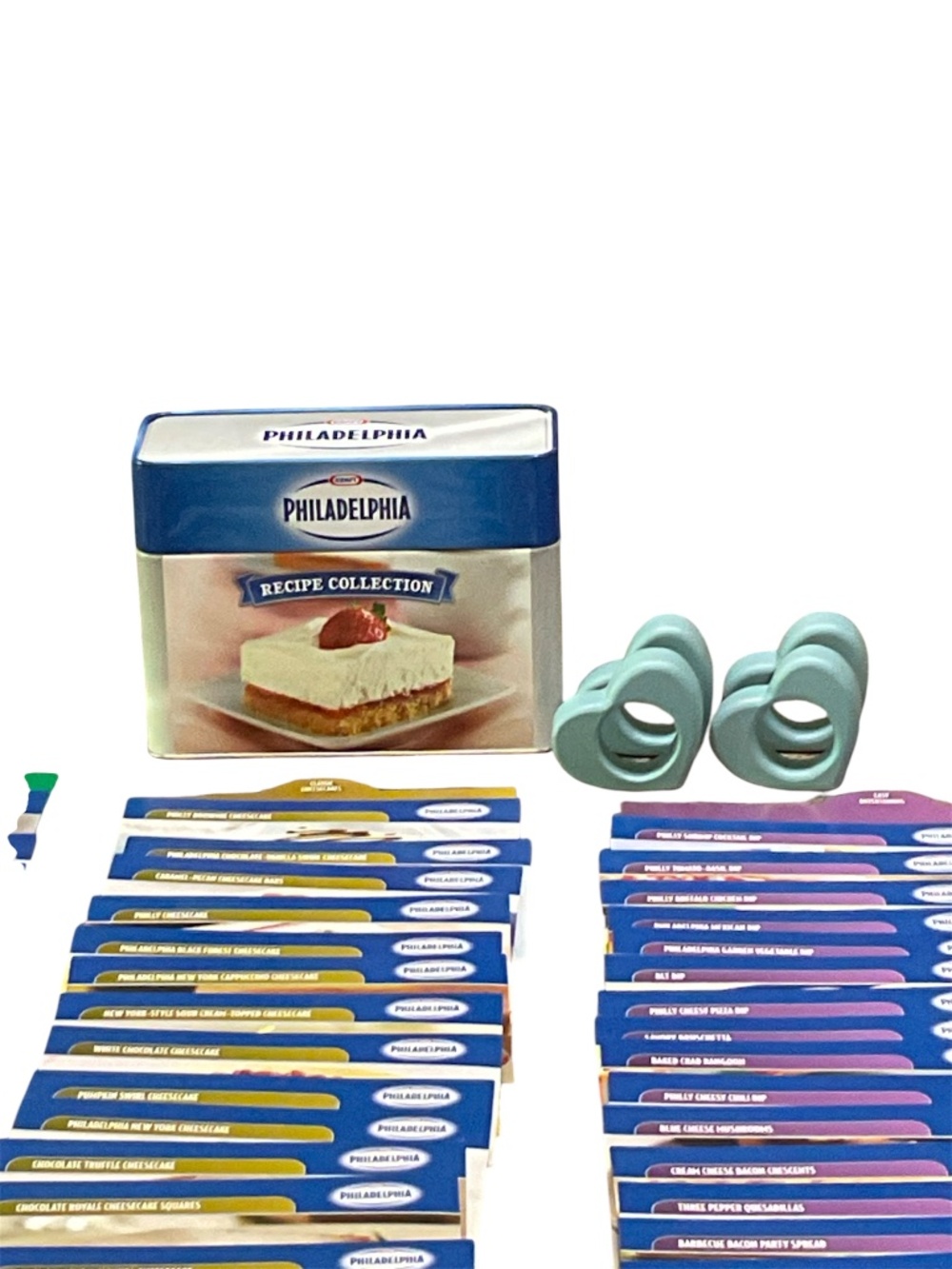 Kraft Philadelphia Recipe Card Collection & Blue Heart Napkin Holders